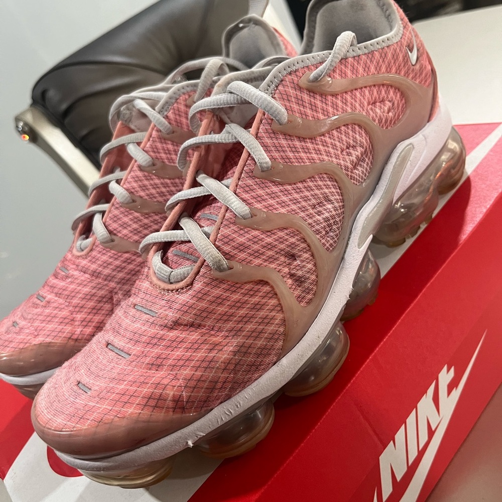Nike Pink and Gray VaporMax Shoes Women (Size 9)